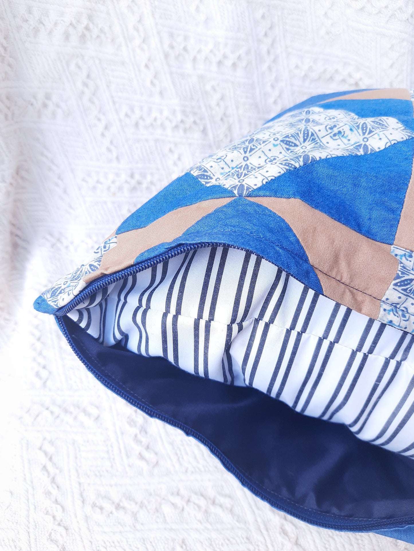 Tala Patchwork Accent Pillow in Brown