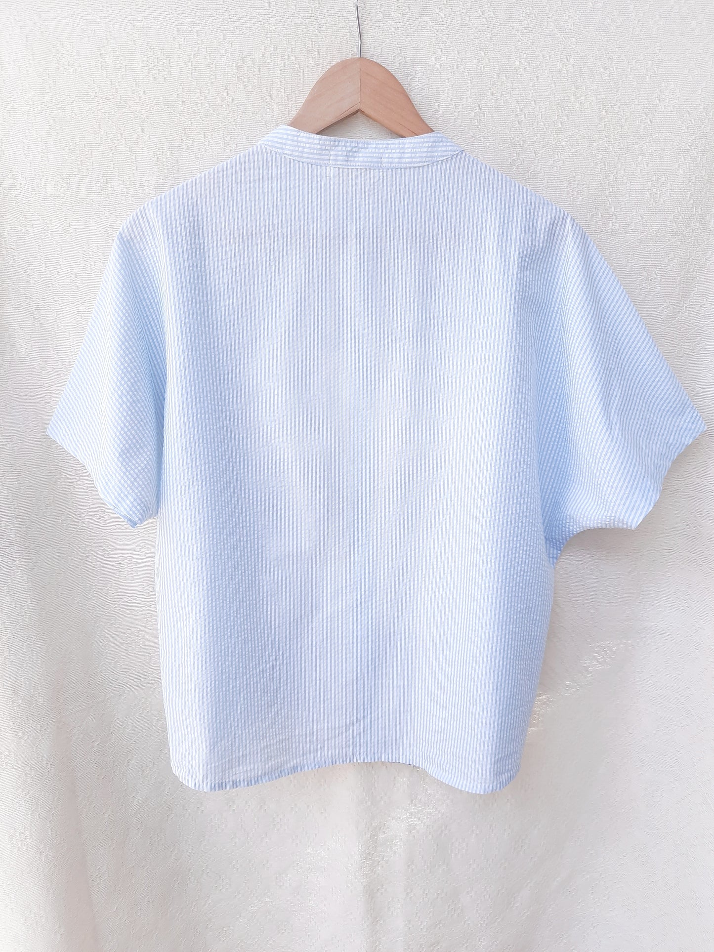 Ulap Patchwork Buttondown Top in White