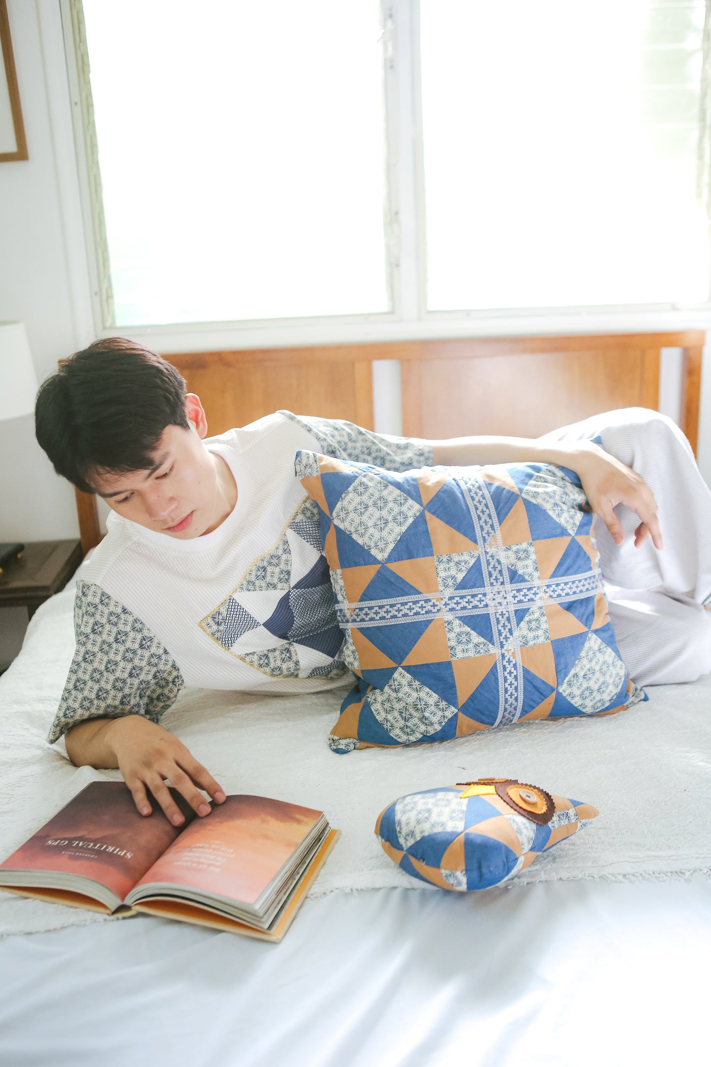 Tala Patchwork Accent Pillow in Brown