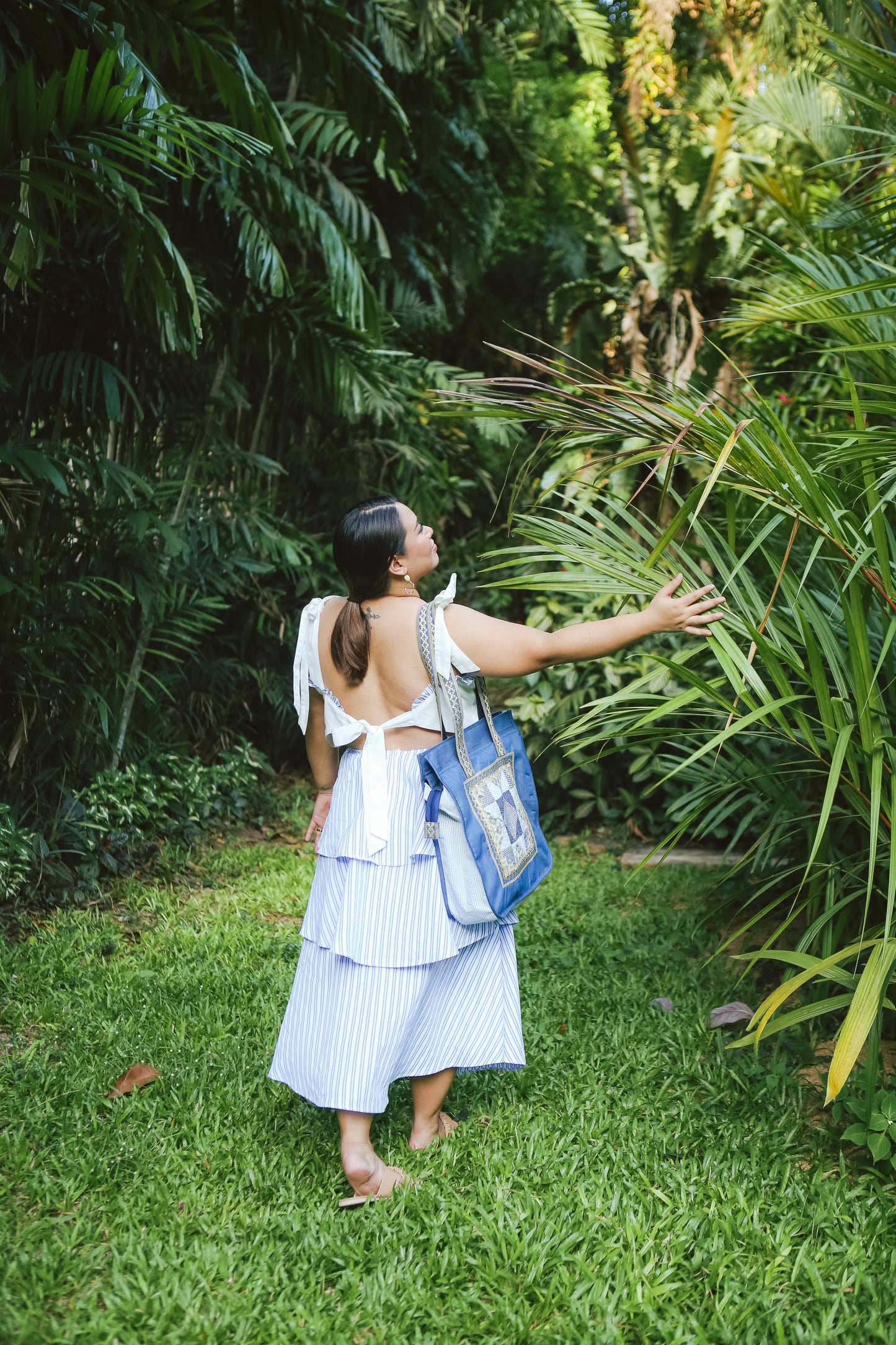 Hiraya Patchwork Tote Bag in Blue