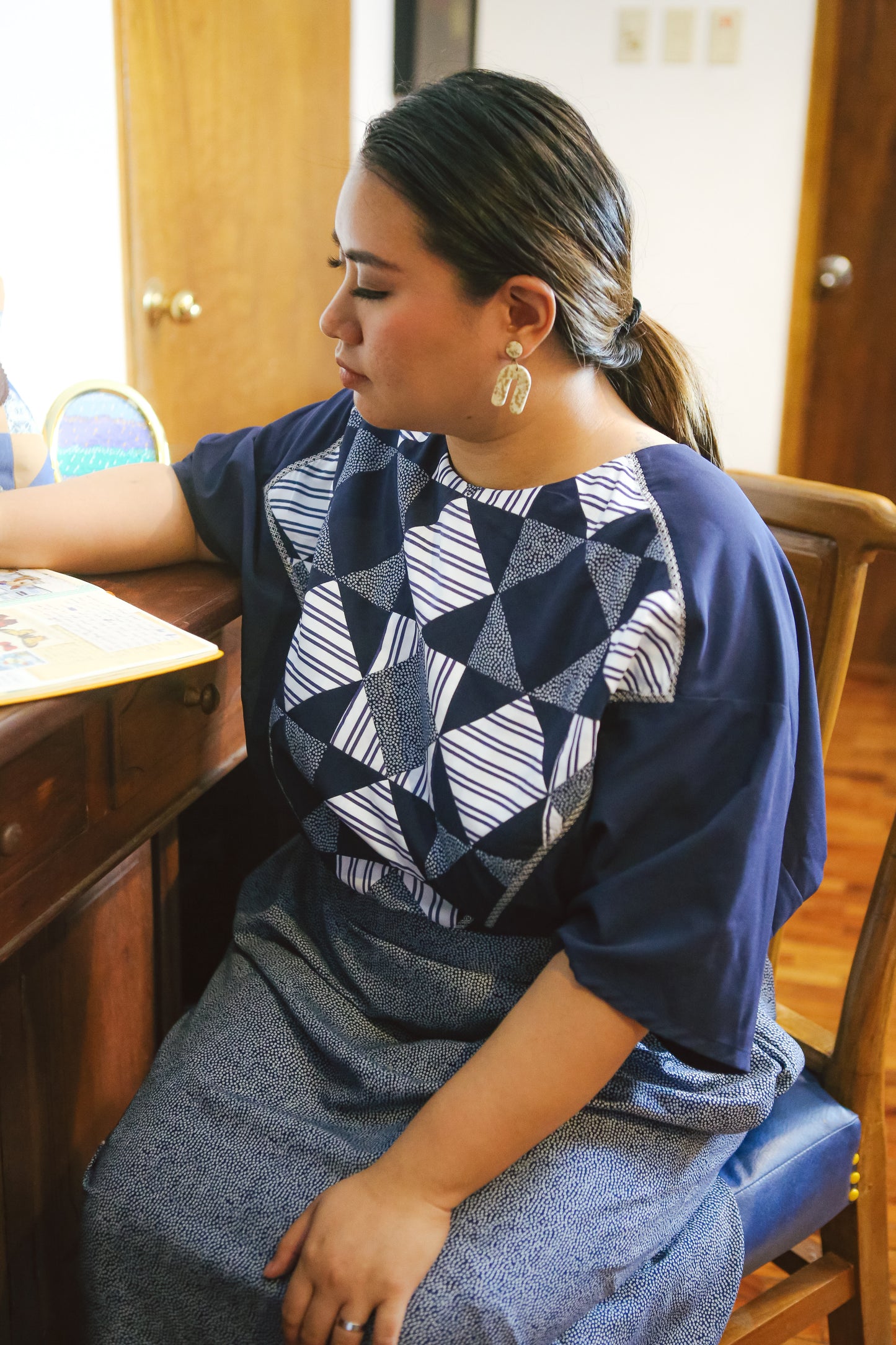Mithi Patchwork Dress with Dolman Sleeves