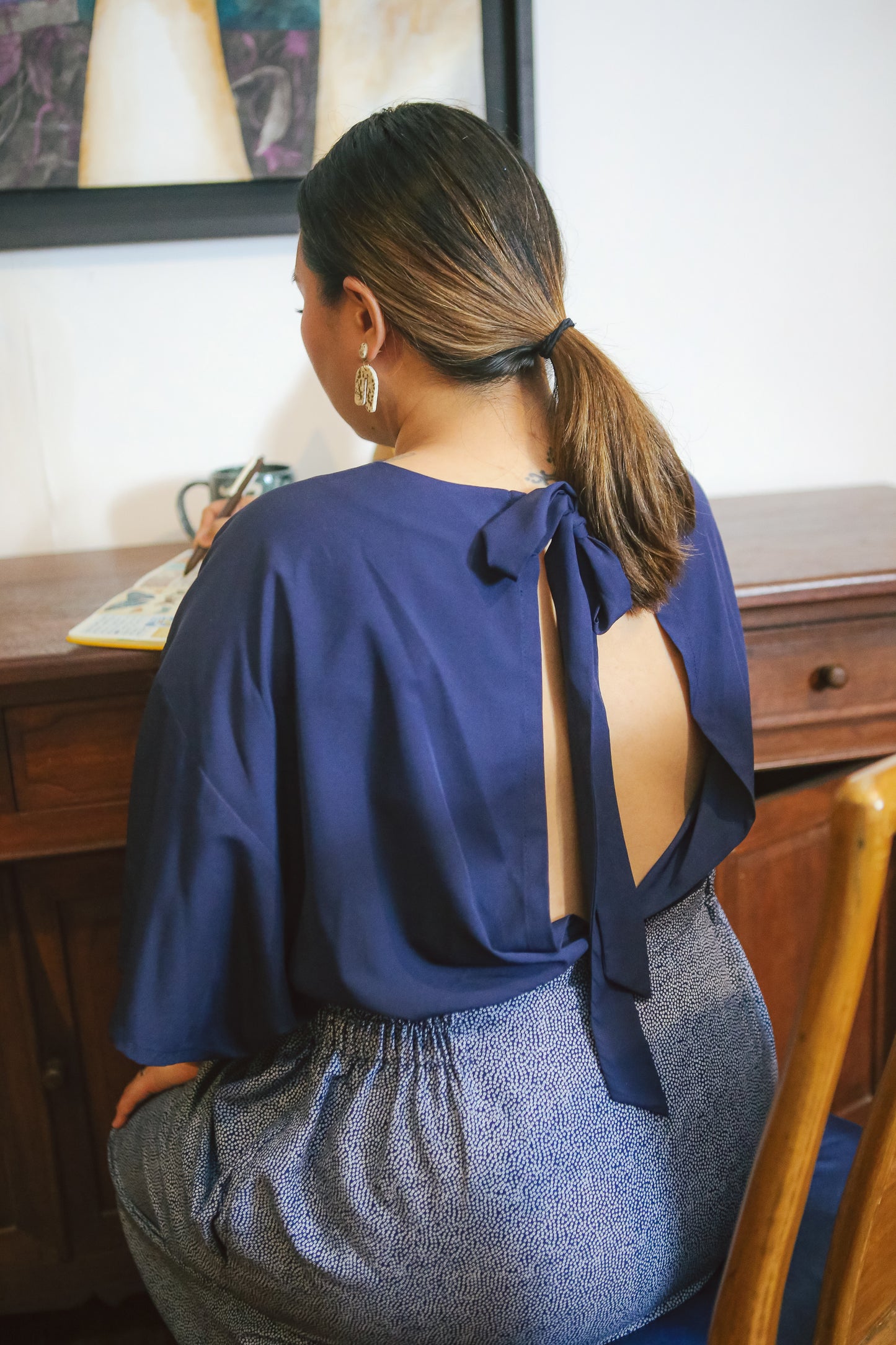 Mithi Patchwork Dress with Dolman Sleeves