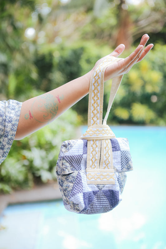 Sinag Patchwork Wristlet in White