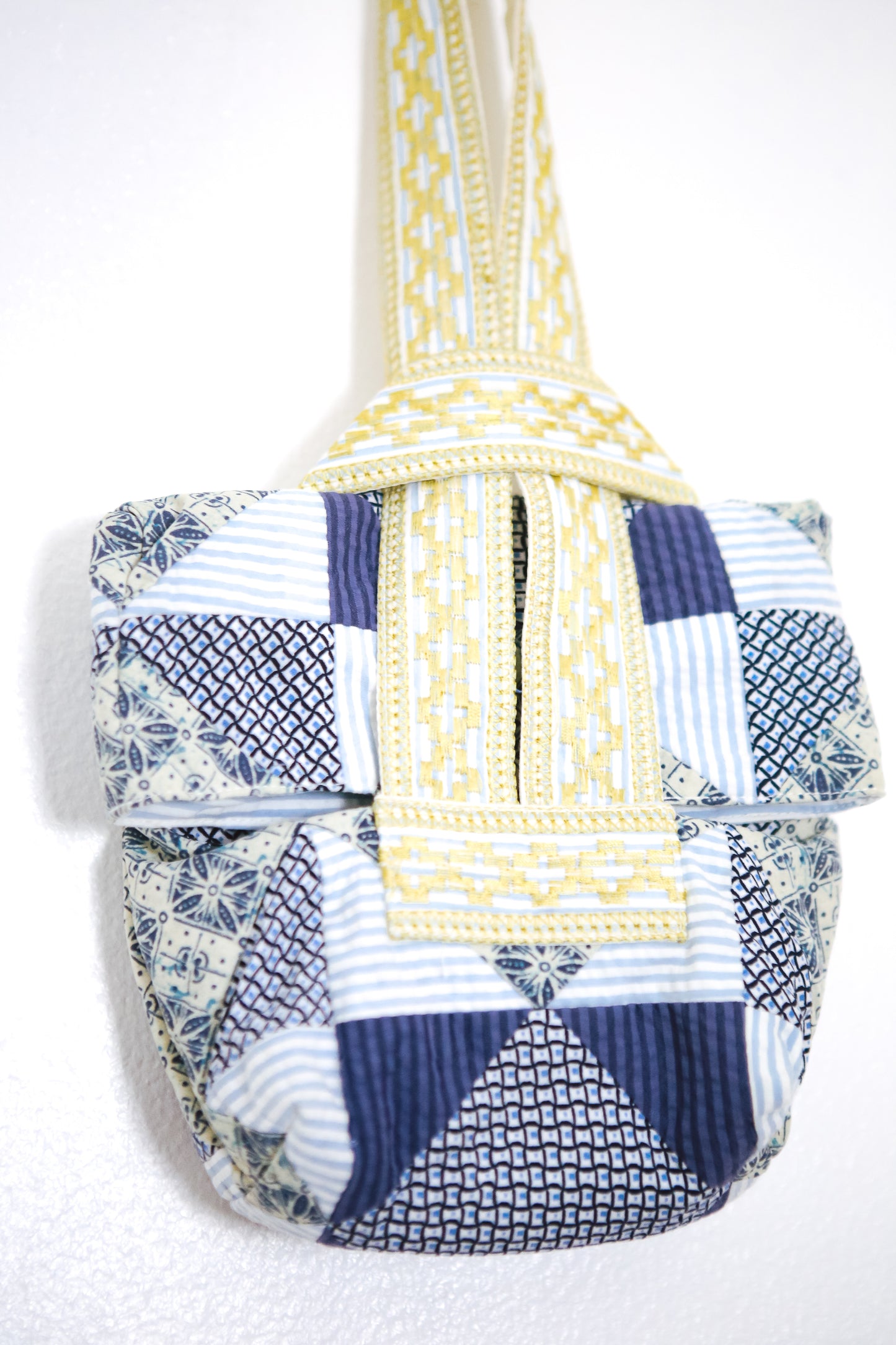 Sinag Patchwork Wristlet in White