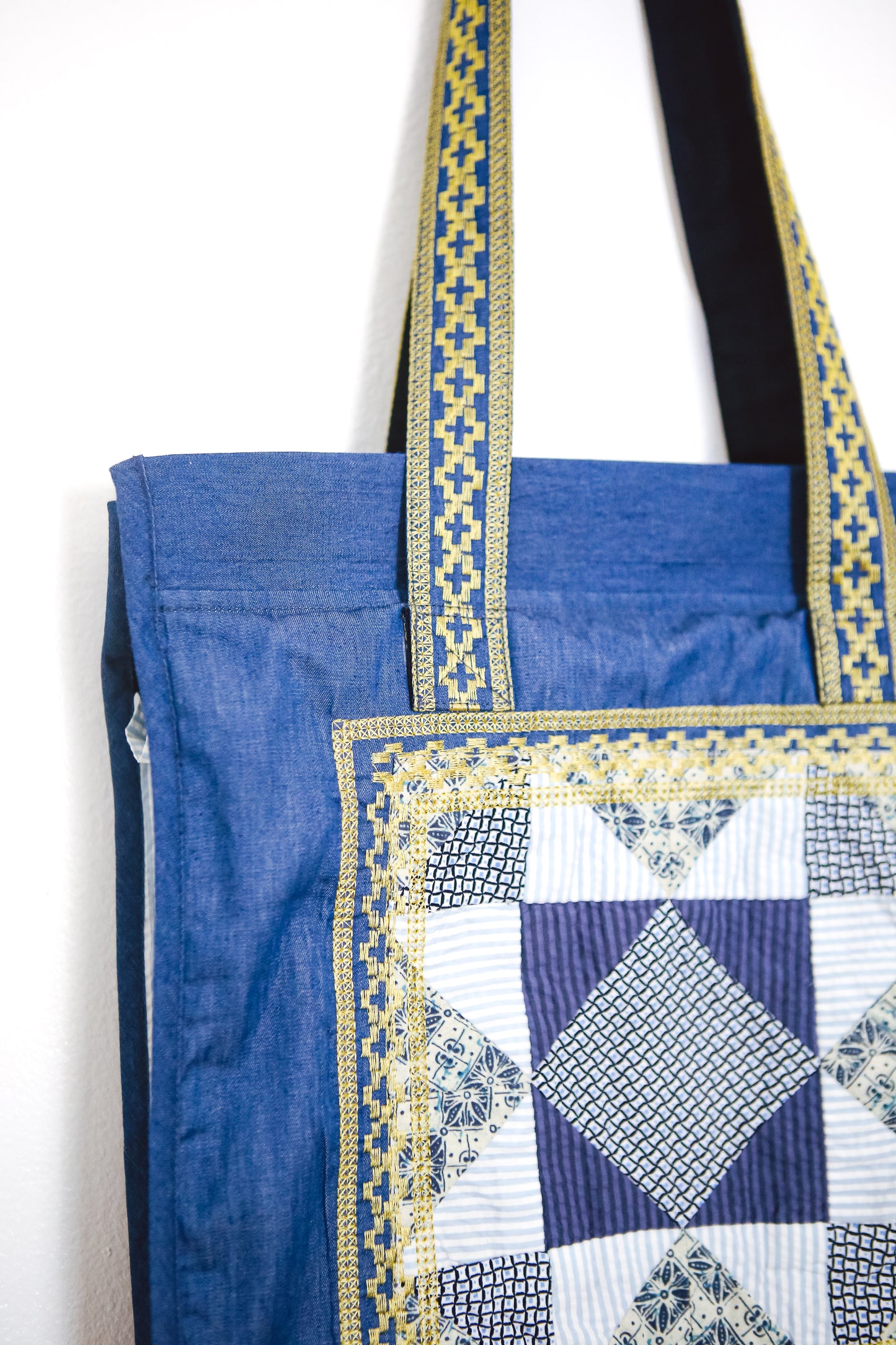 Hiraya Patchwork Tote Bag in Blue