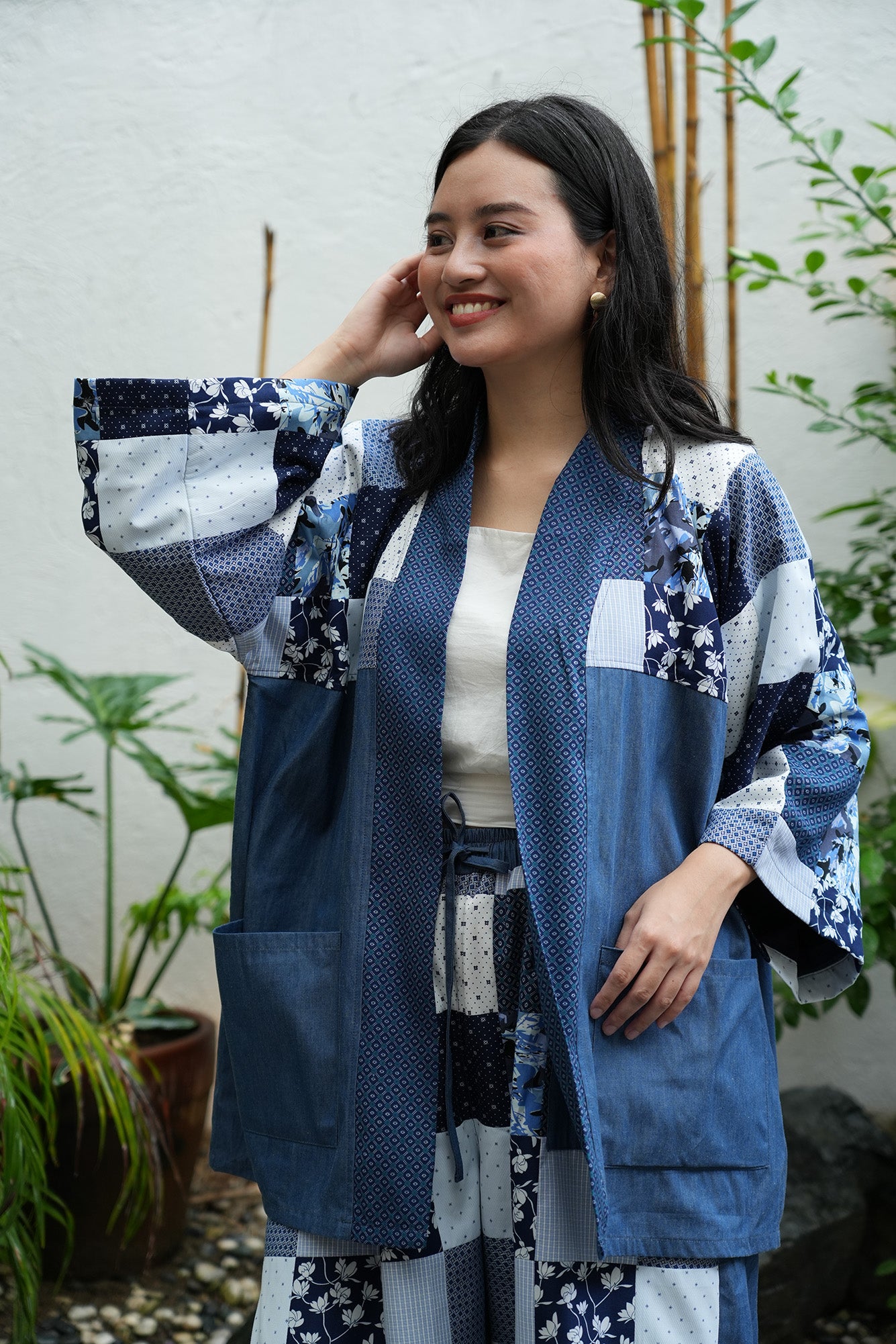 Panaginip Patchwork Kimono in Midnight Blue