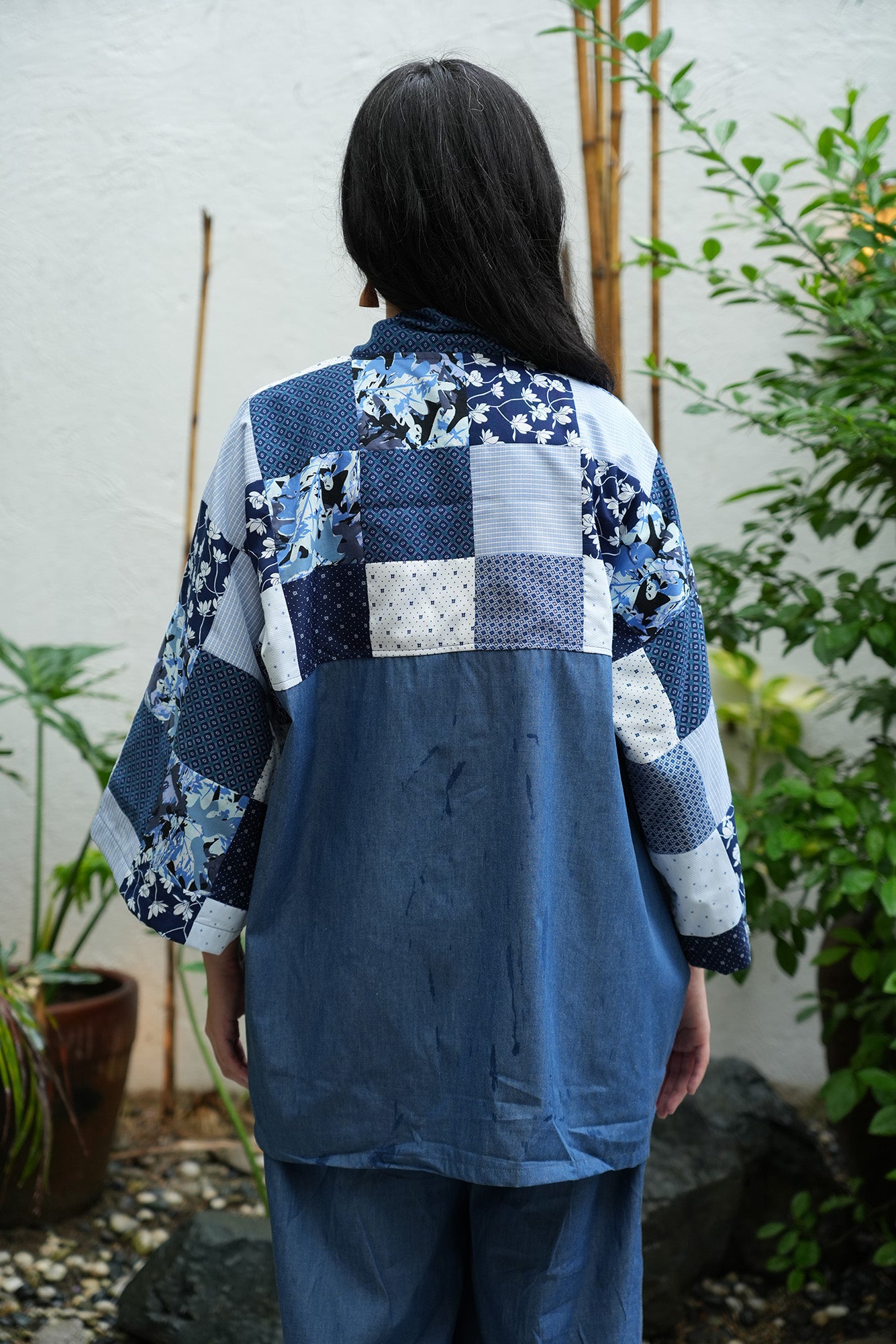 Panaginip Patchwork Kimono in Midnight Blue