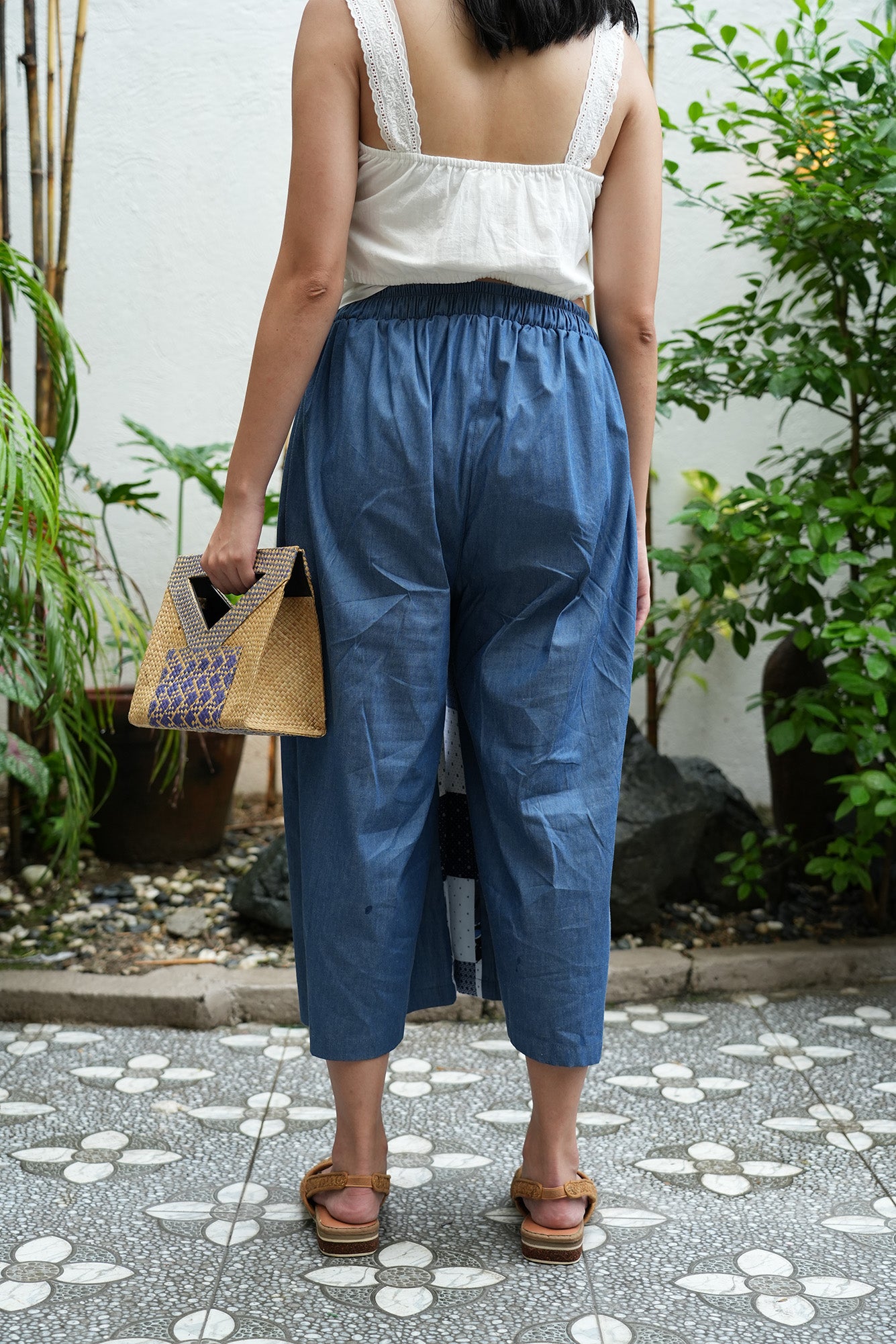 Panaginip Patchwork Pants in Midnight Blue