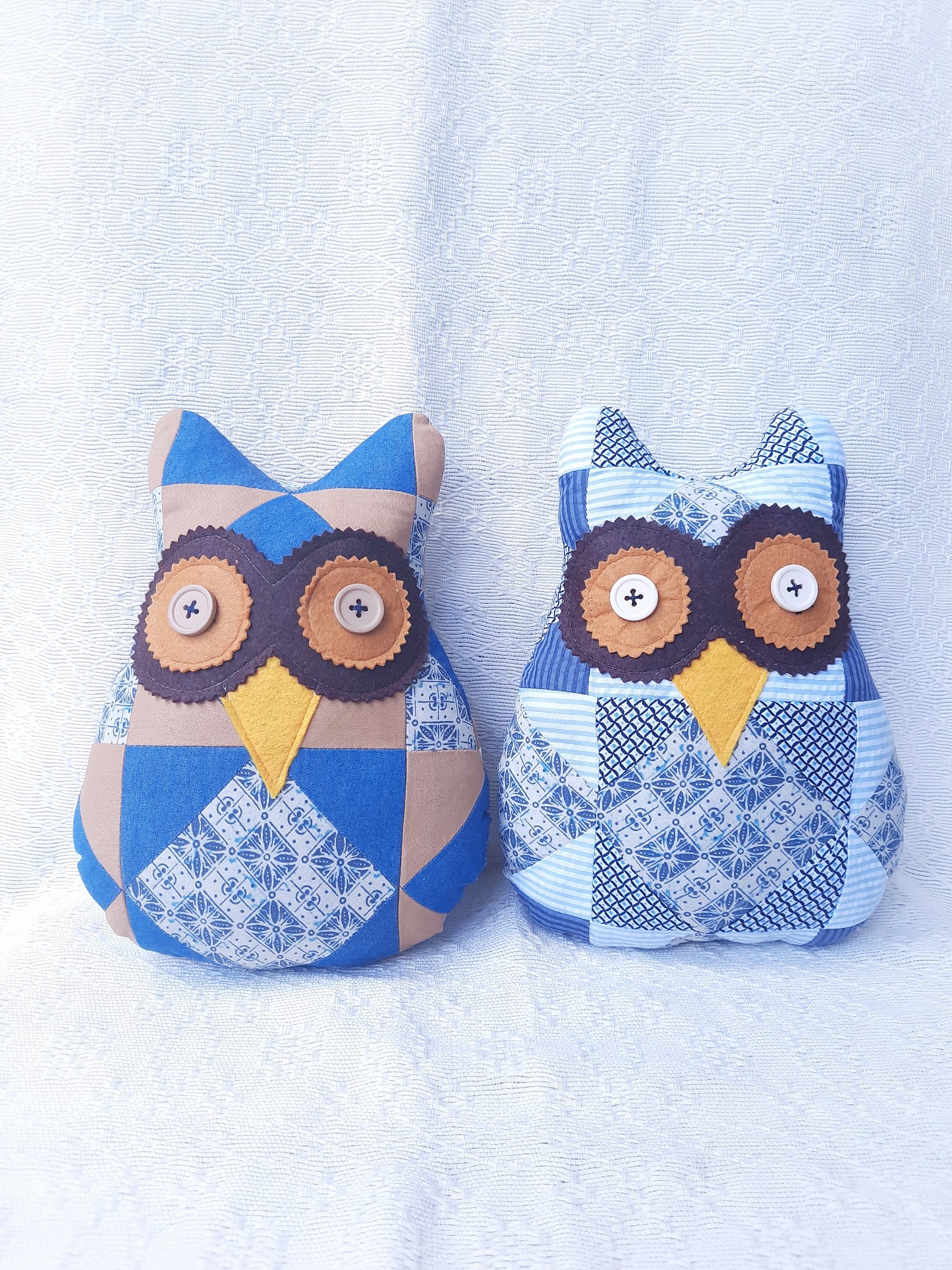 Kuwago Patchwork Owl in White