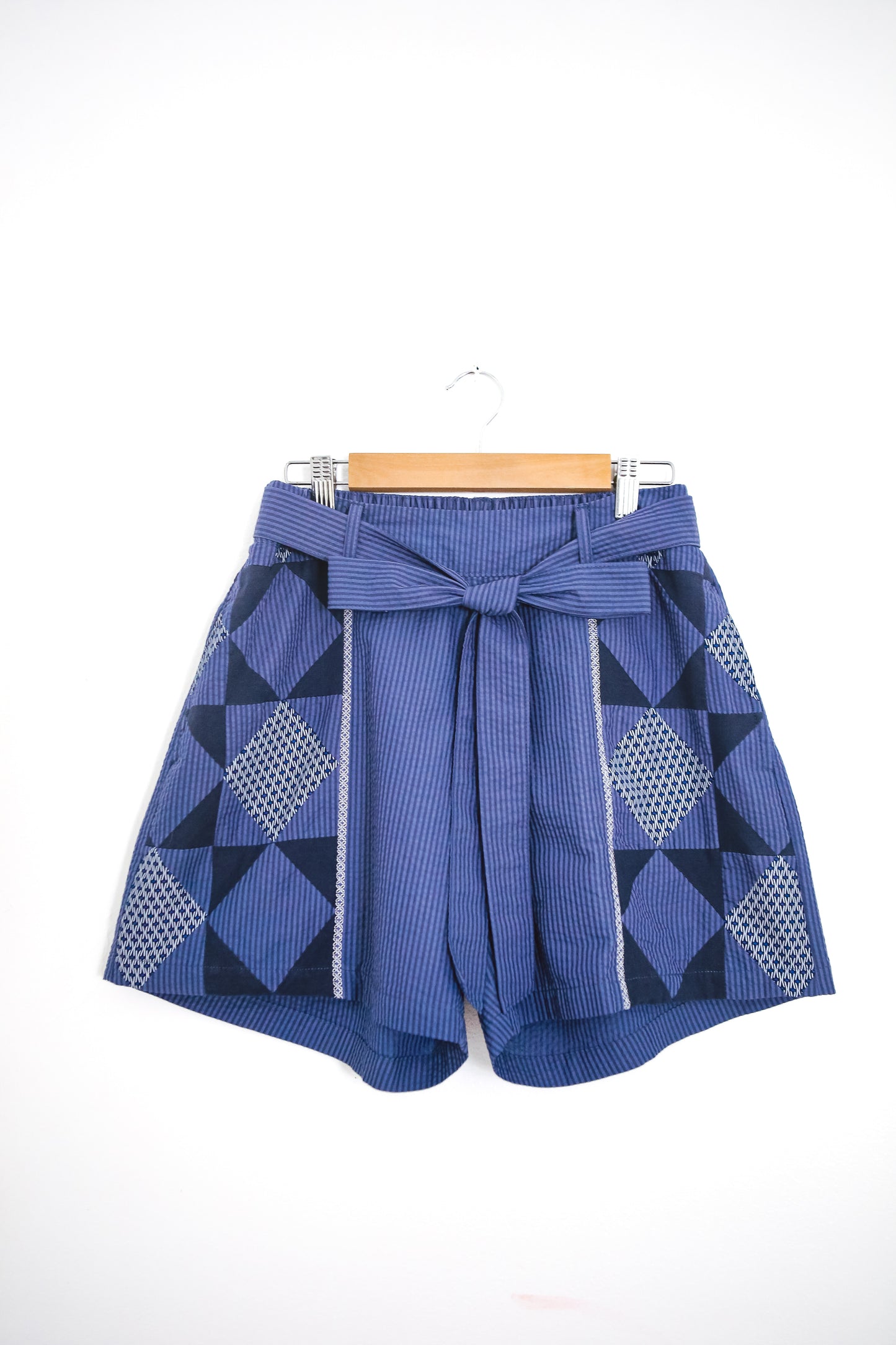 Kidlat Patchwork Shorts in Navy Blue