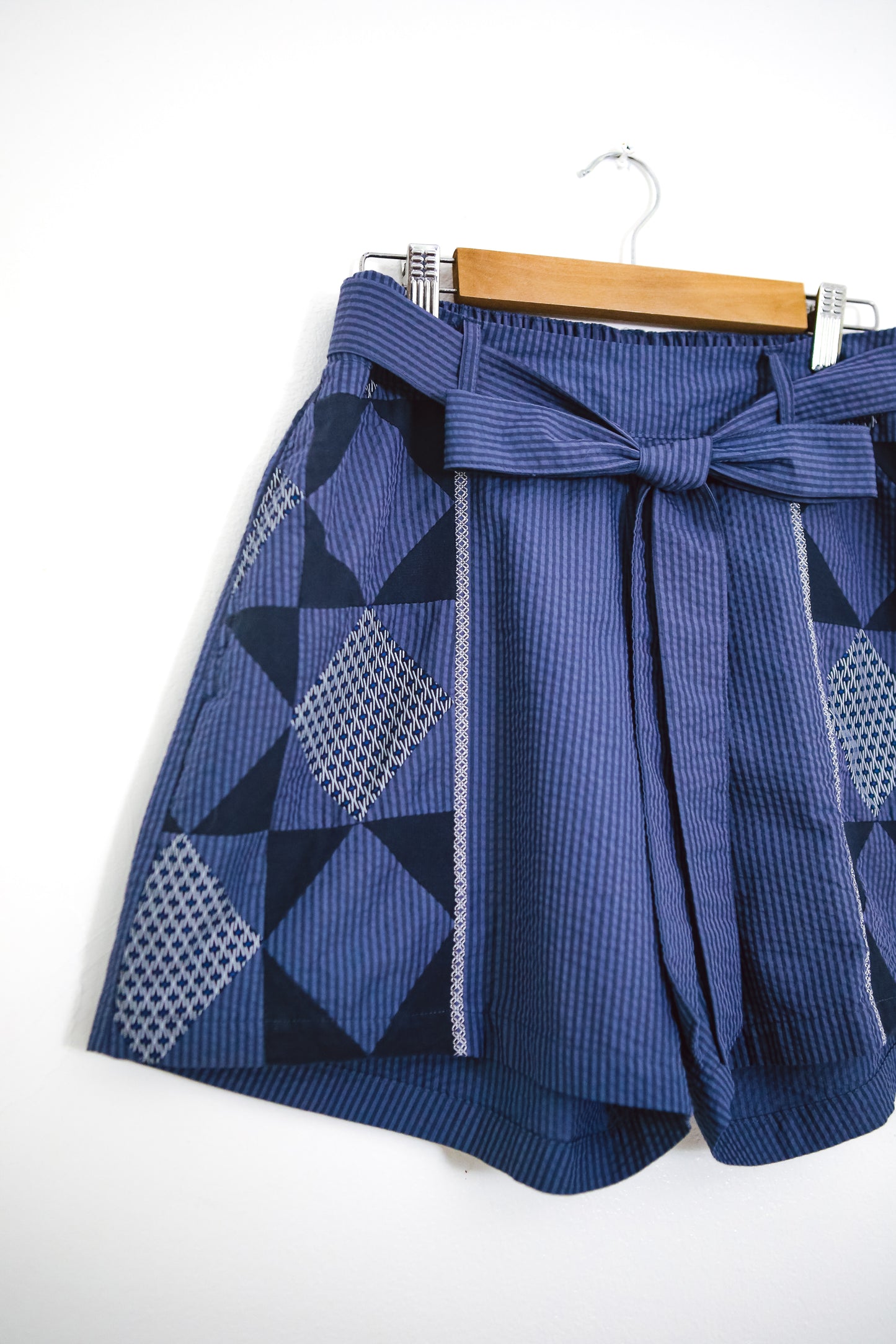 Kidlat Patchwork Shorts in Navy Blue