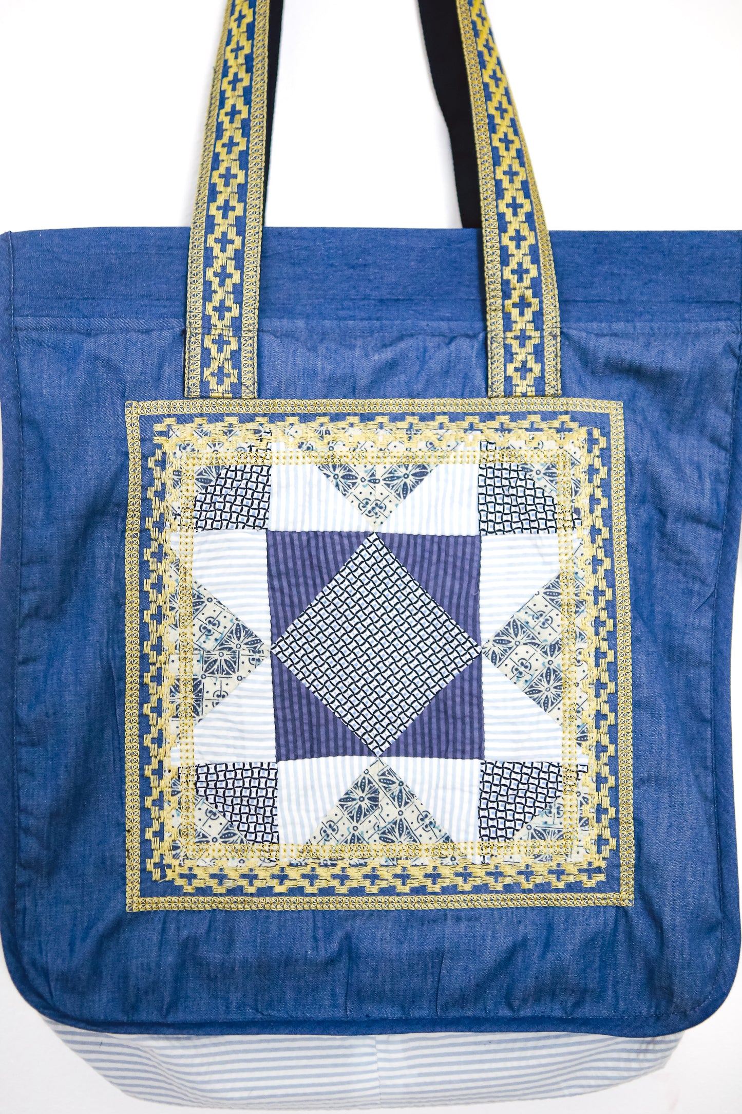 Hiraya Patchwork Tote Bag in Blue