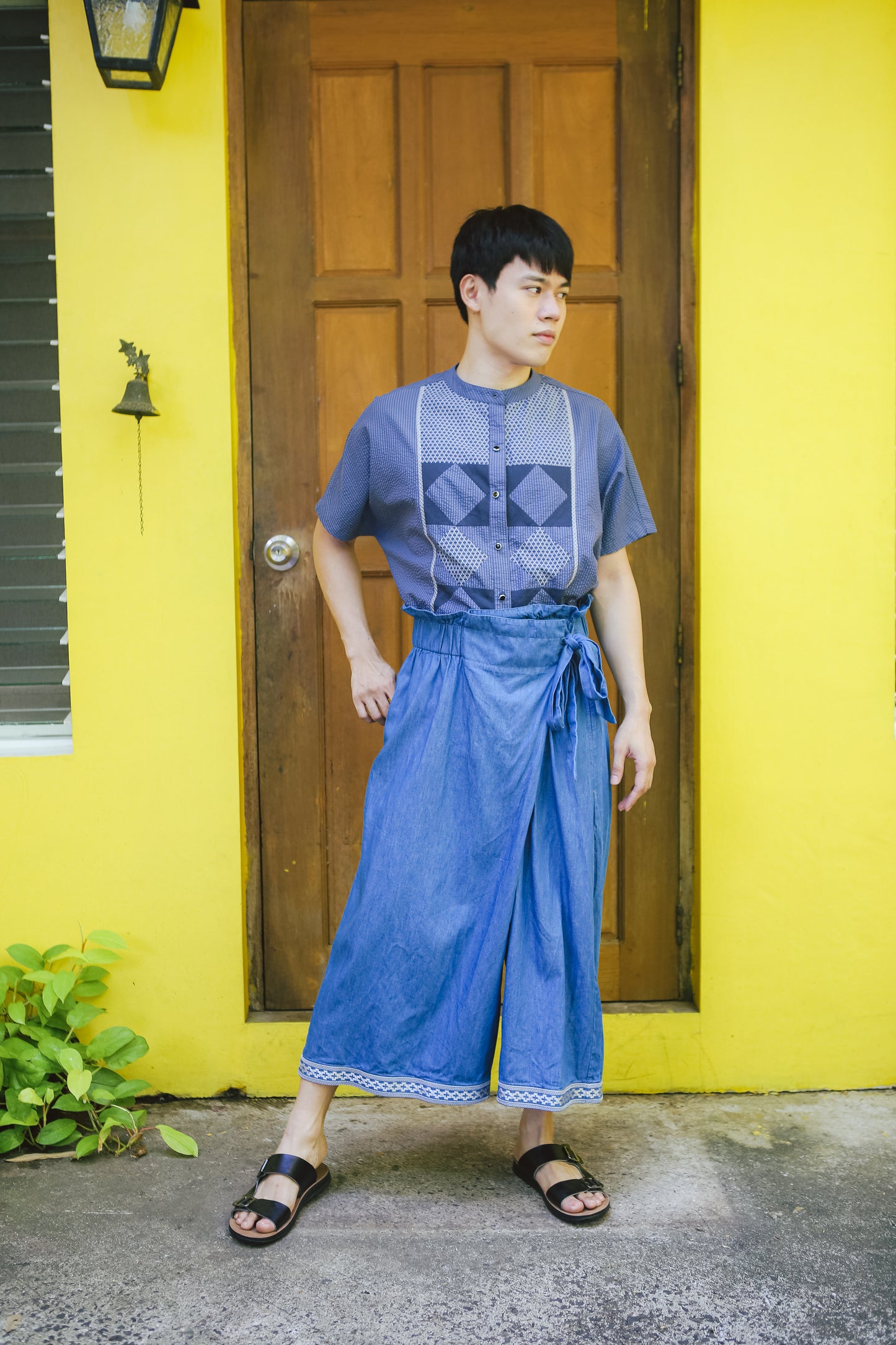 Alapaap Embroidered Culottes in Blue